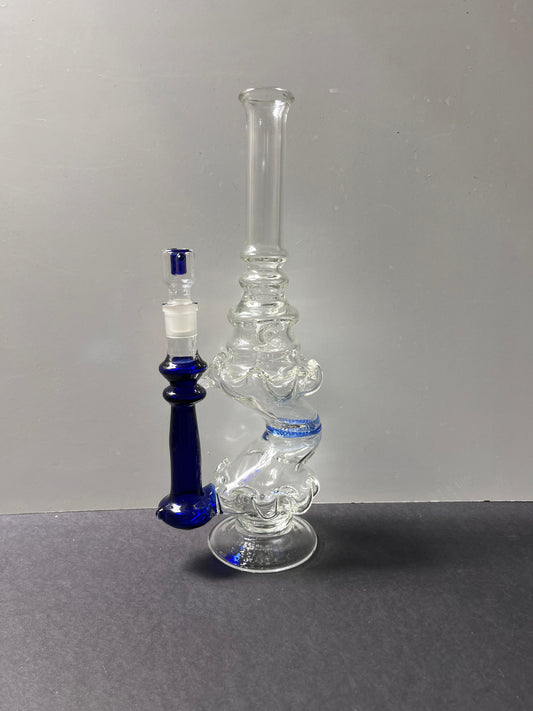 Kinked Blue Flower Vase w/perc
